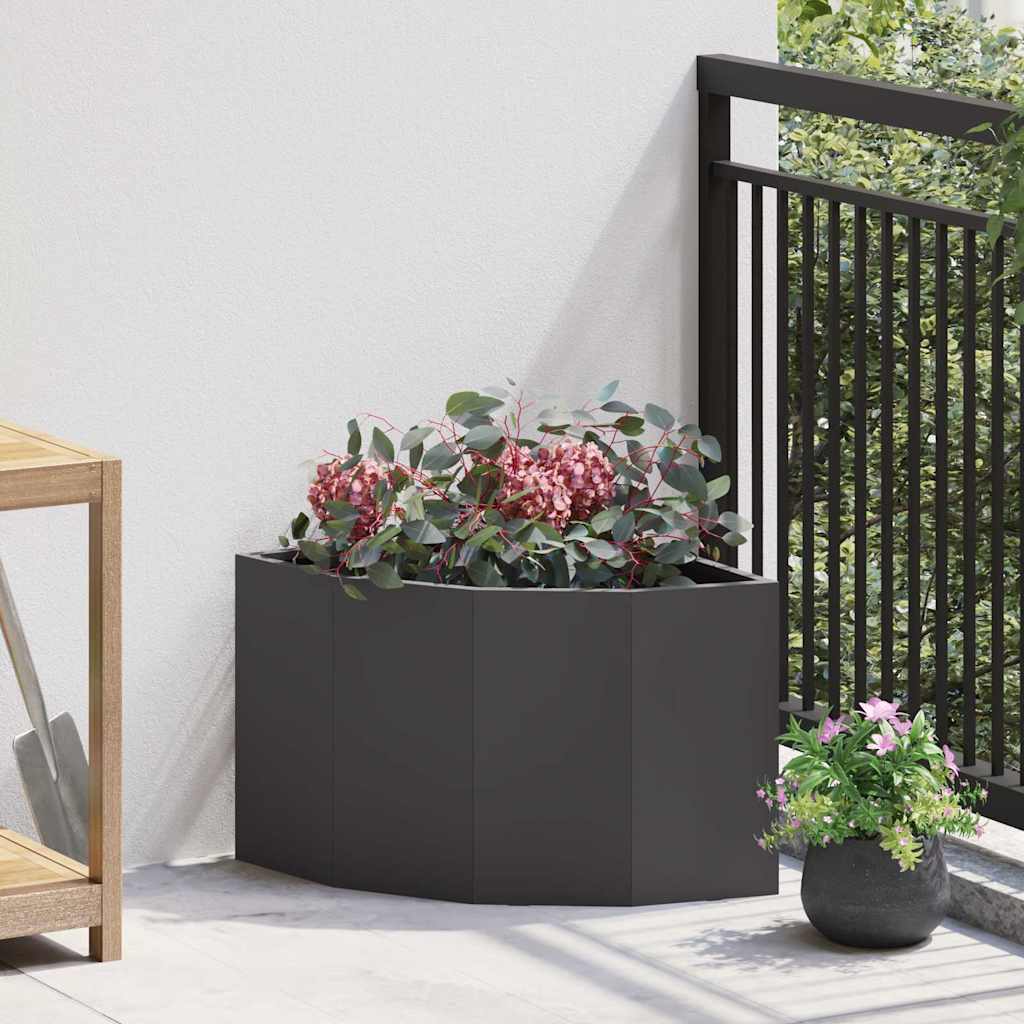 vidaXL Doniczka Różnorożna Czarny 45 x 45 x 35 cm Stal