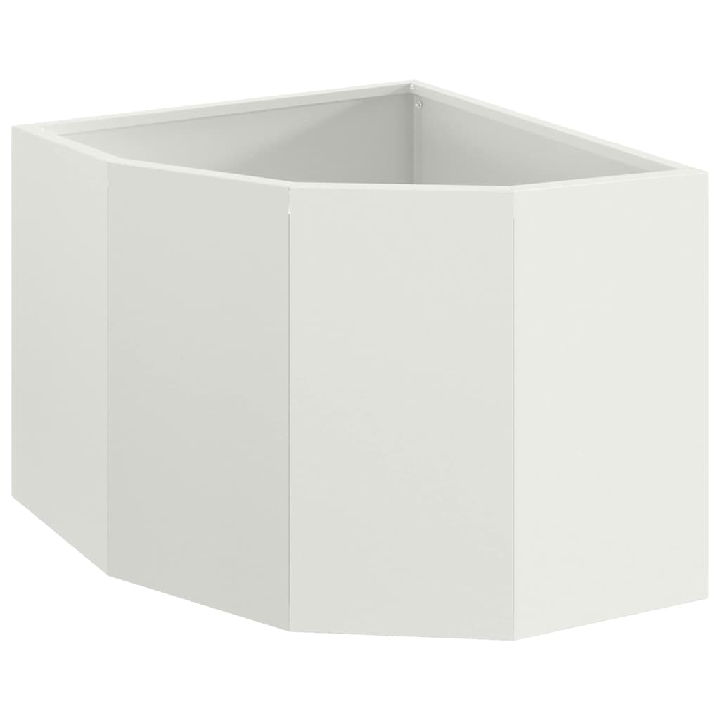 vidaXL Doniczka Różnorożna Biały 45 x 45 x 35 cm Stal