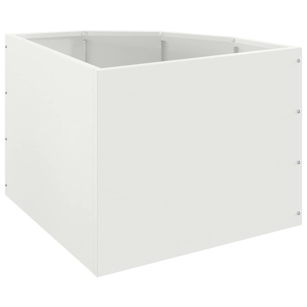 vidaXL Doniczka Różnorożna Biały 45 x 45 x 35 cm Stal