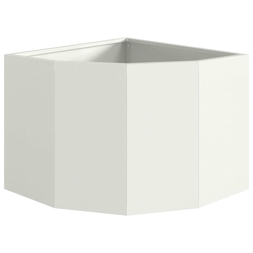 vidaXL Doniczka Różnorożna Biały 45 x 45 x 35 cm Stal