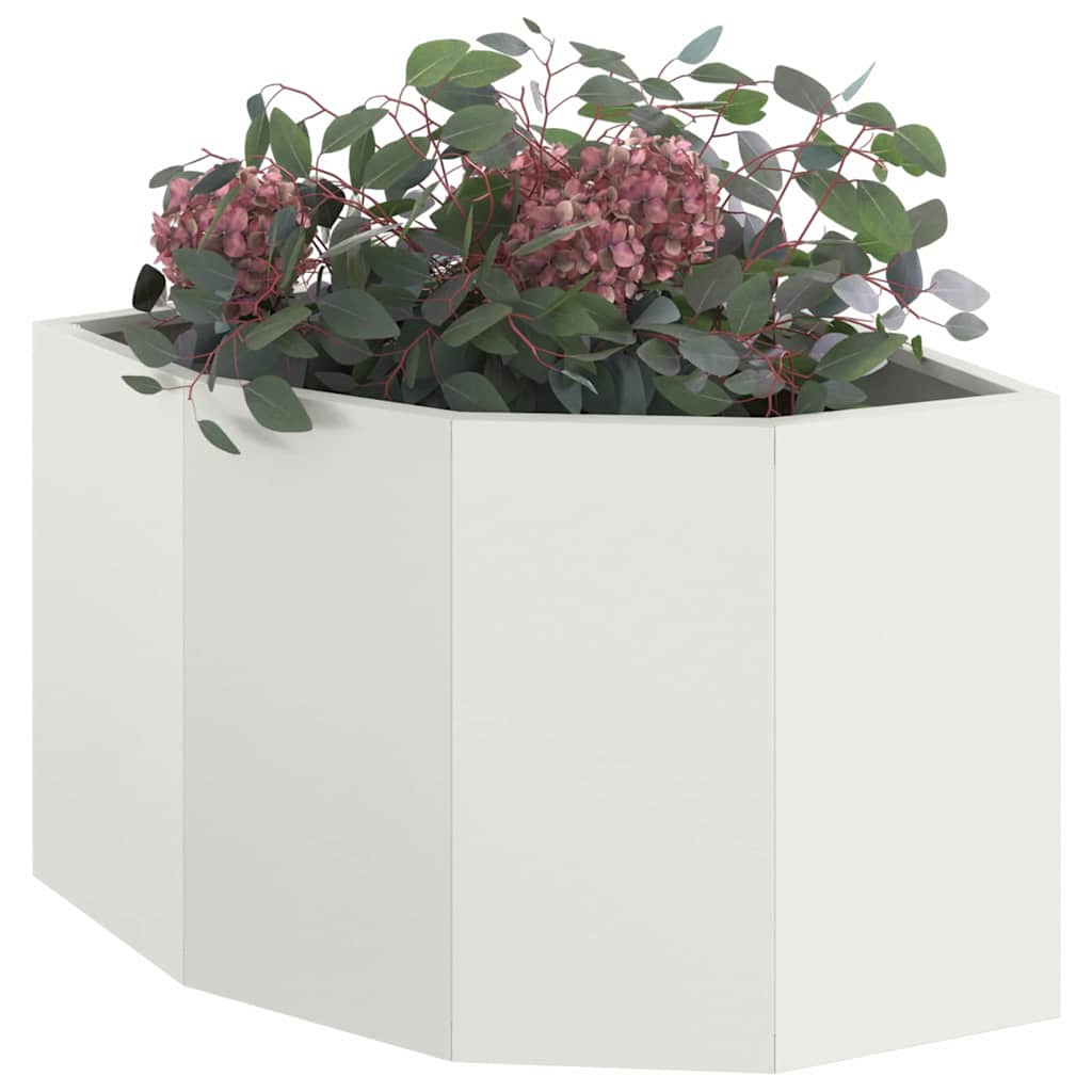 vidaXL Doniczka Różnorożna Biały 45 x 45 x 35 cm Stal