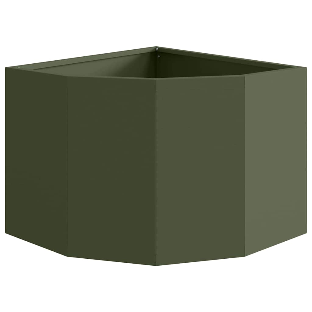 vidaXL Doniczka Różnorożna oliwkowy 45 x 45 x 35 cm Stal