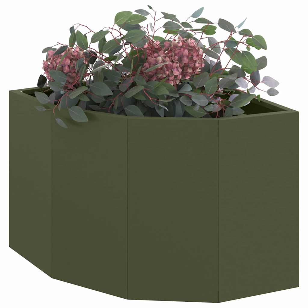 vidaXL Doniczka Różnorożna oliwkowy 45 x 45 x 35 cm Stal