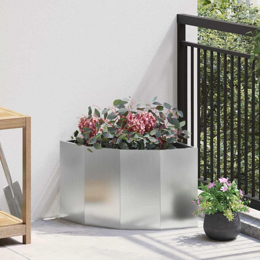 vidaXL Doniczka Różnorożna Srebrny 45 x 45 x 35 cm Stal galwanizowana