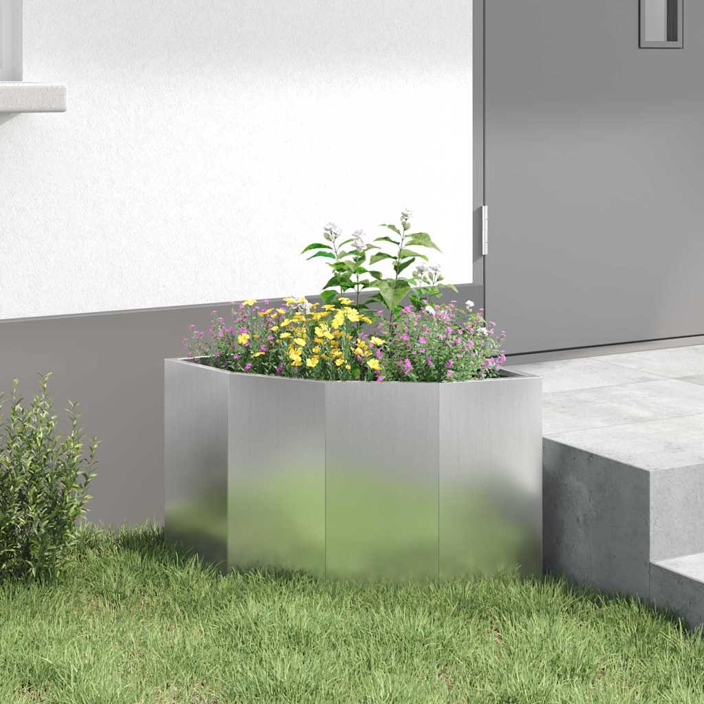vidaXL Doniczka Różnorożna Srebrny 45 x 45 x 35 cm Stal galwanizowana