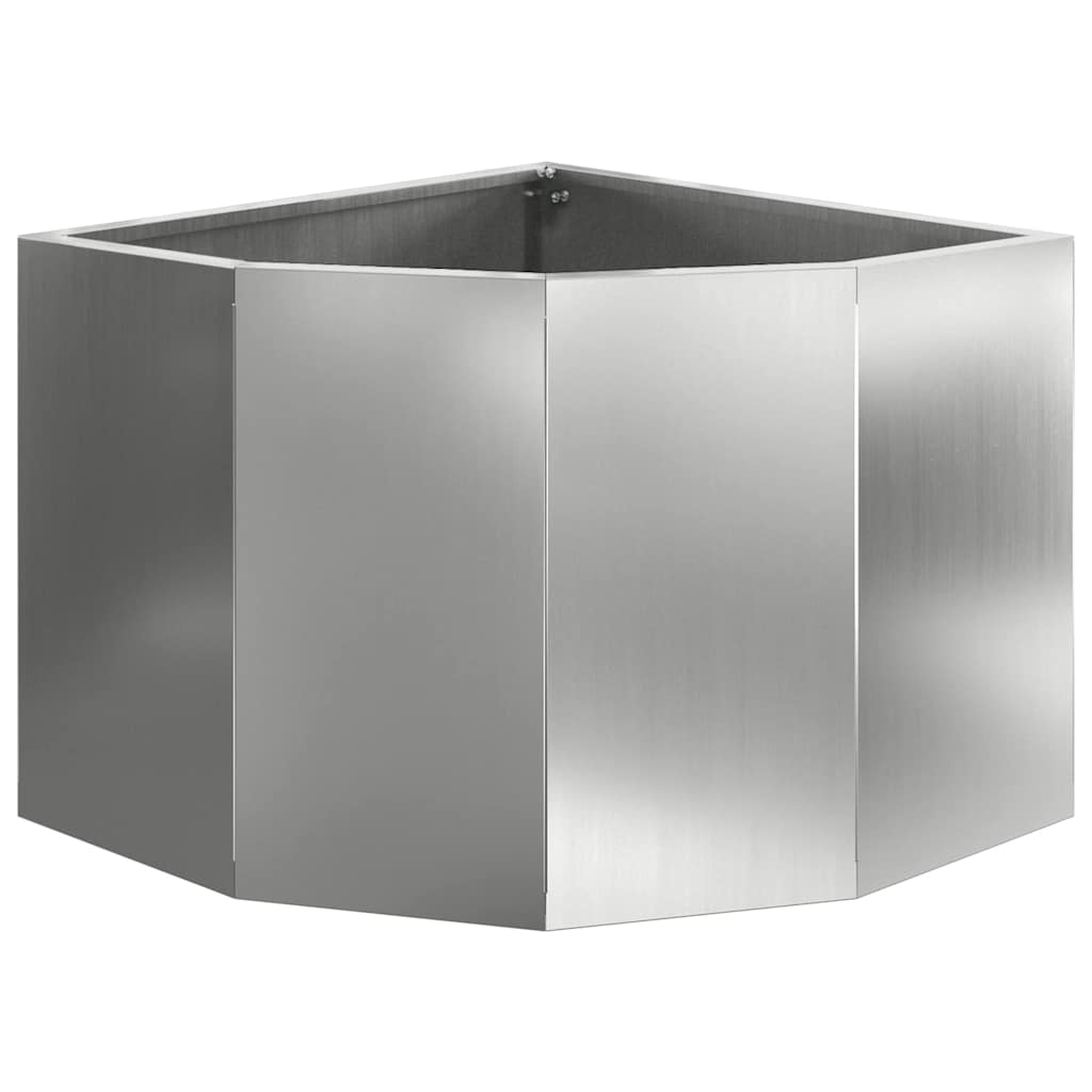 vidaXL Doniczka Różnorożna Srebrny 45 x 45 x 35 cm Stal galwanizowana
