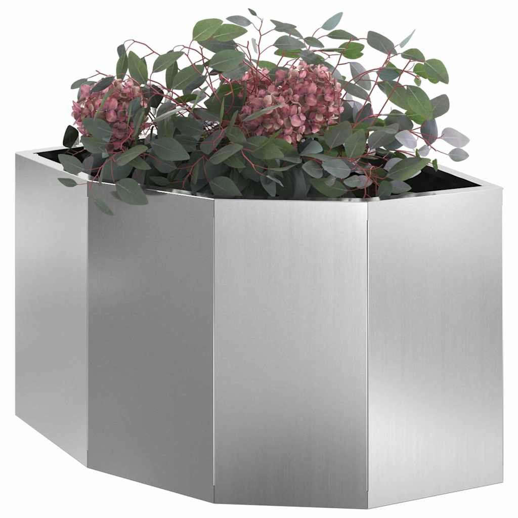 vidaXL Doniczka Różnorożna Srebrny 45 x 45 x 35 cm Stal galwanizowana