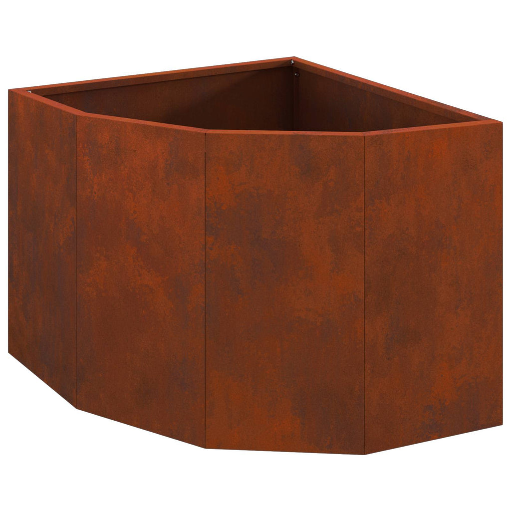 vidaXL Doniczka Różnorożna Rdzawy 45 x 45 x 35 cm Stal kortenowska