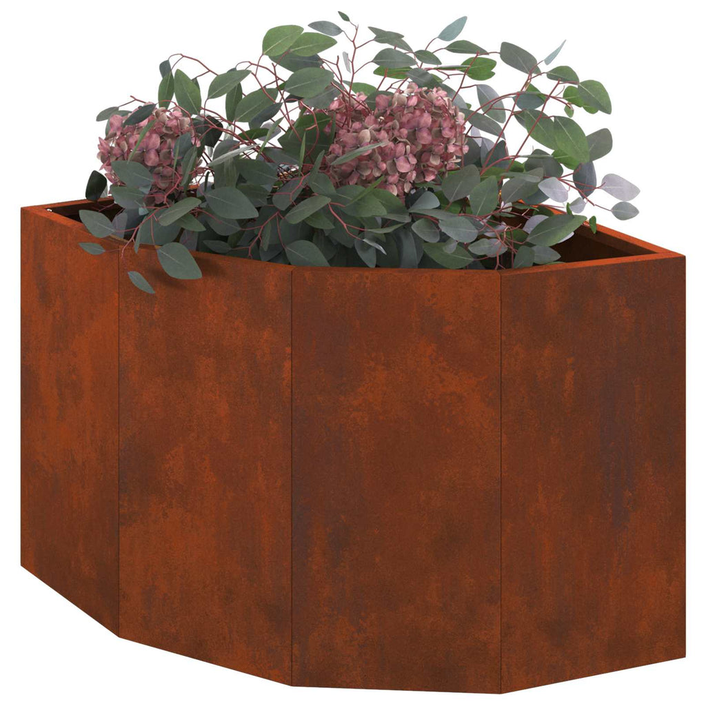 vidaXL Doniczka Różnorożna Rdzawy 45 x 45 x 35 cm Stal kortenowska