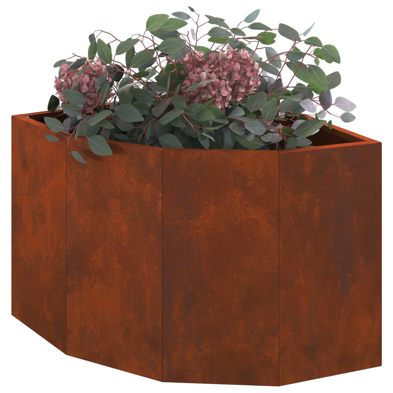 vidaXL Doniczka Różnorożna Rdzawy 45 x 45 x 35 cm Stal kortenowska