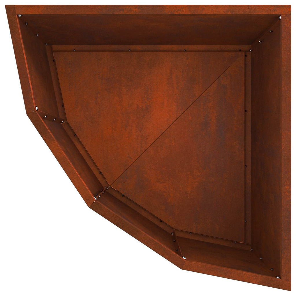vidaXL Doniczka Różnorożna Rdzawy 45 x 45 x 35 cm Stal kortenowska