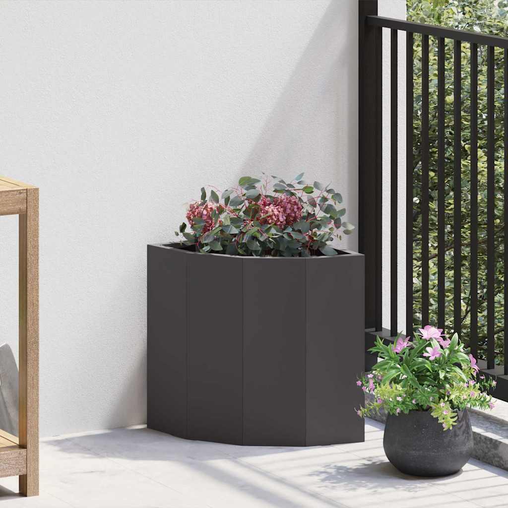 vidaXL Doniczka Różnorożna Czarny 30 x 30 x 35 cm Stal