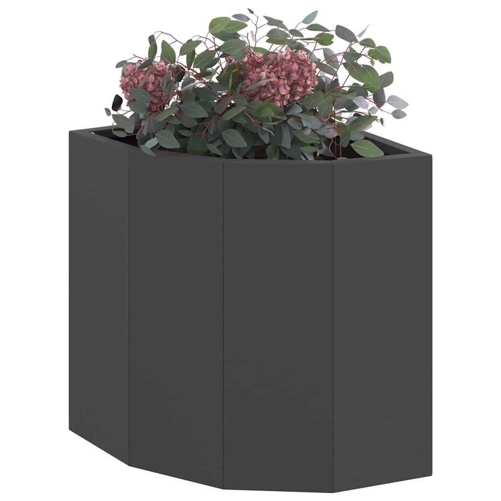 vidaXL Doniczka Różnorożna Czarny 30 x 30 x 35 cm Stal