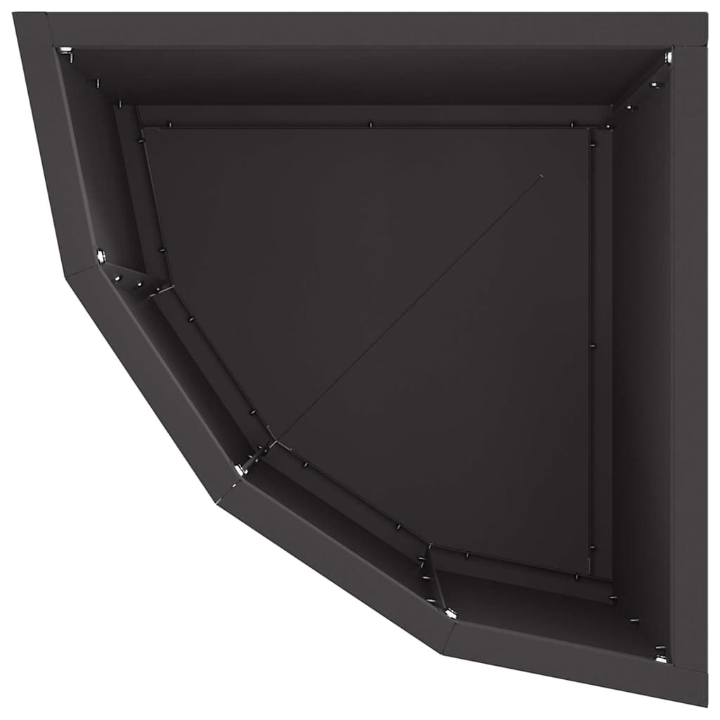 vidaXL Doniczka Różnorożna Czarny 30 x 30 x 35 cm Stal