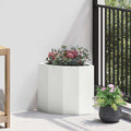 vidaXL Doniczka Różnorożna Biały 30 x 30 x 35 cm Stal