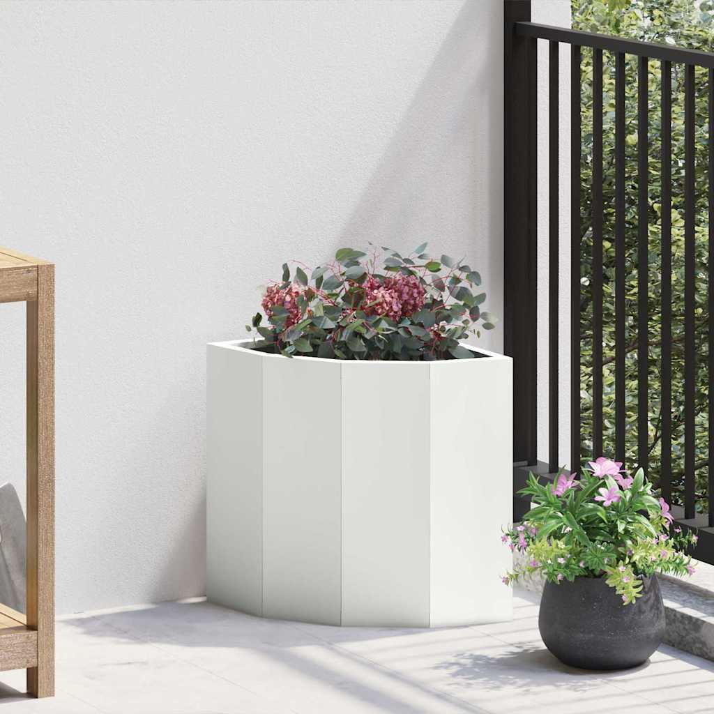 vidaXL Doniczka Różnorożna Biały 30 x 30 x 35 cm Stal