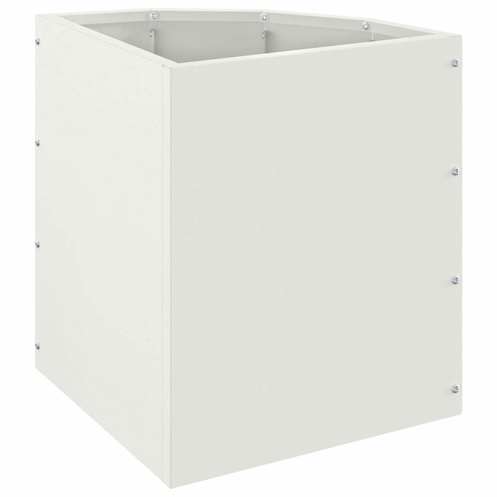 vidaXL Doniczka Różnorożna Biały 30 x 30 x 35 cm Stal