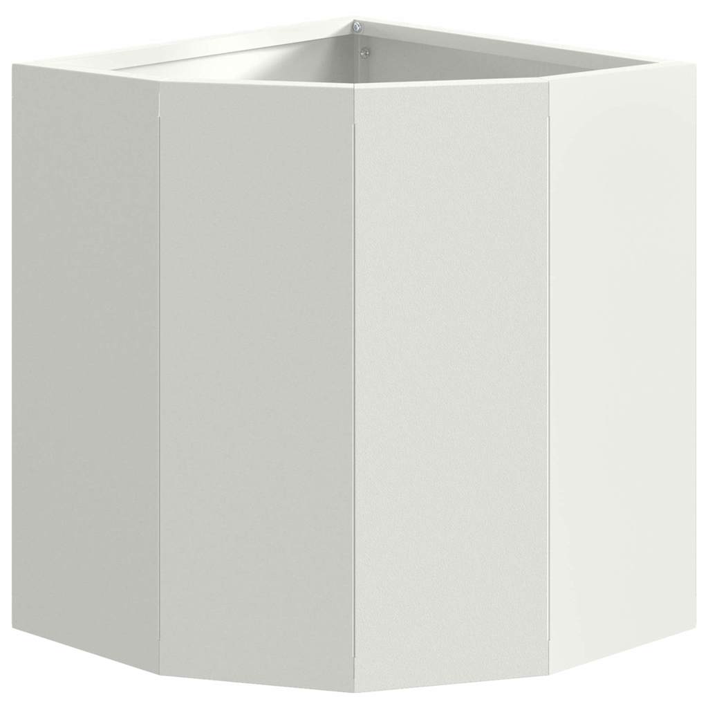 vidaXL Doniczka Różnorożna Biały 30 x 30 x 35 cm Stal