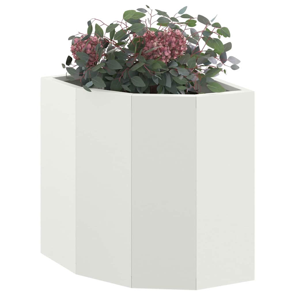 vidaXL Doniczka Różnorożna Biały 30 x 30 x 35 cm Stal