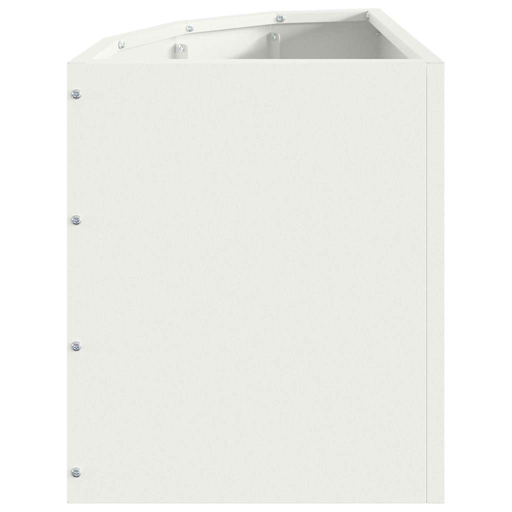 vidaXL Doniczka Różnorożna Biały 30 x 30 x 35 cm Stal