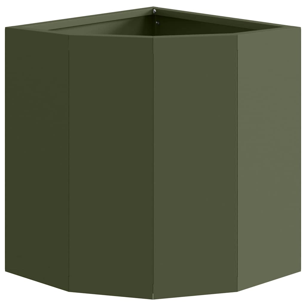 vidaXL Doniczka Różnorożna oliwkowy 30 x 30 x 35 cm Stal