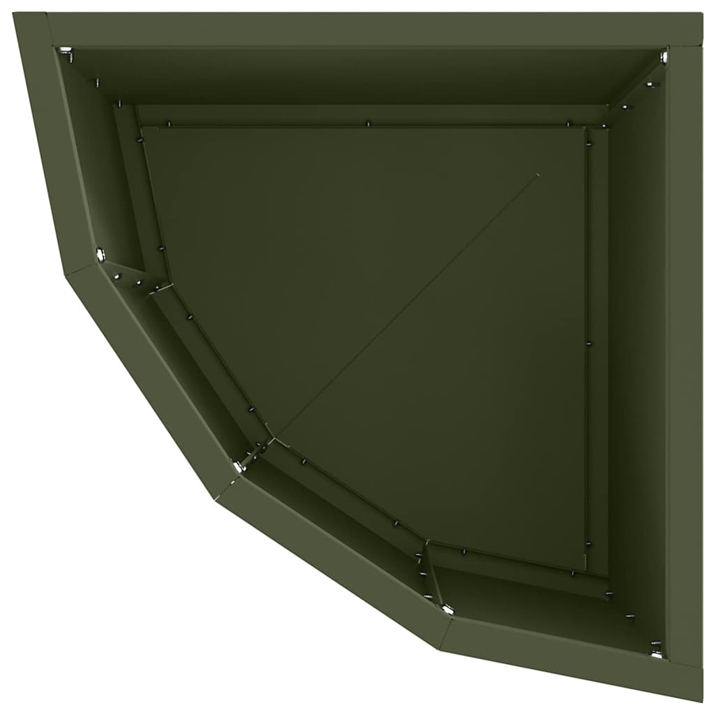vidaXL Doniczka Różnorożna oliwkowy 30 x 30 x 35 cm Stal