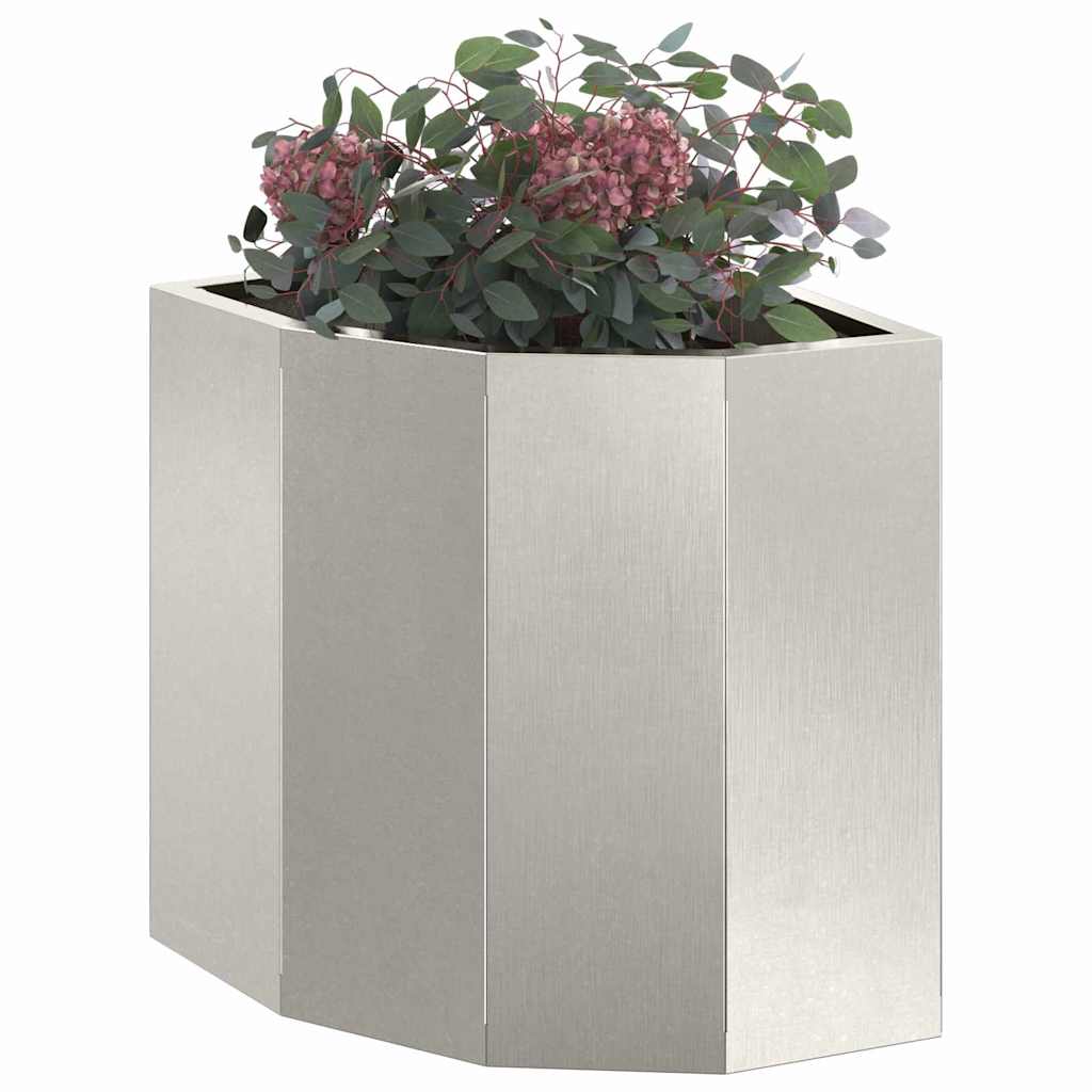 vidaXL Doniczka Różnorożna Srebrny 30 x 30 x 35 cm stal nierdzewna