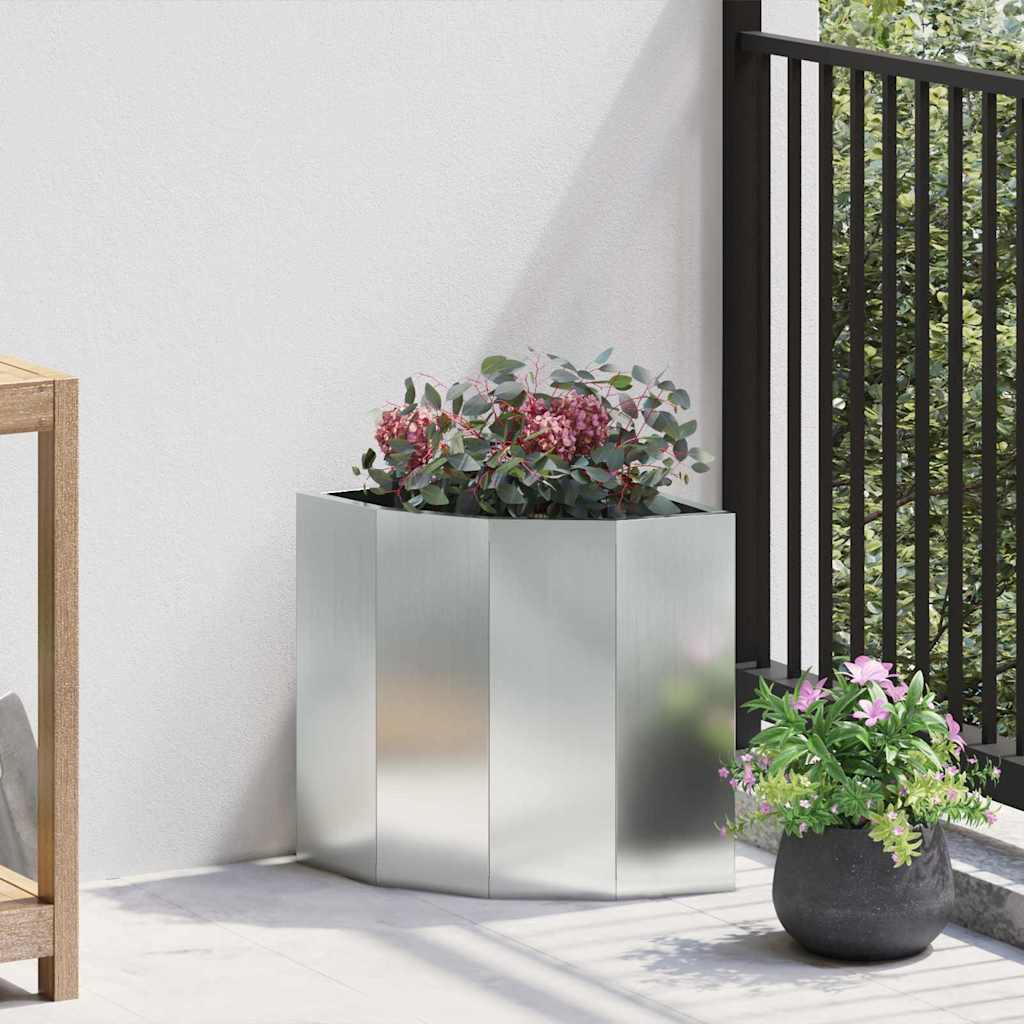 vidaXL Doniczka Różnorożna Srebrny 30 x 30 x 35 cm Stal galwanizowana