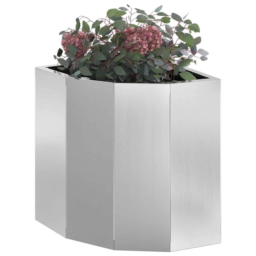 vidaXL Doniczka Różnorożna Srebrny 30 x 30 x 35 cm Stal galwanizowana