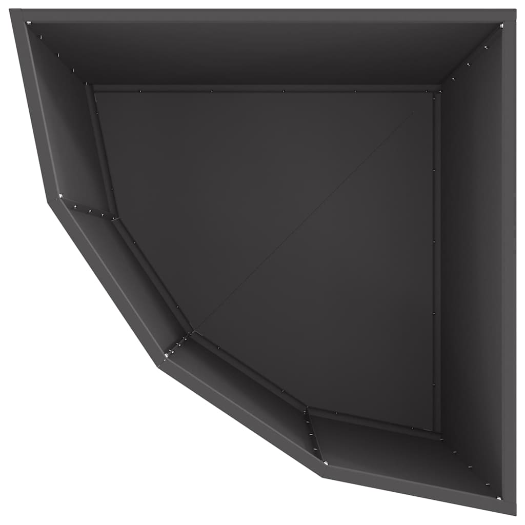vidaXL Doniczka Różnorożna Czarny 60 x 60 x 50 cm Stal