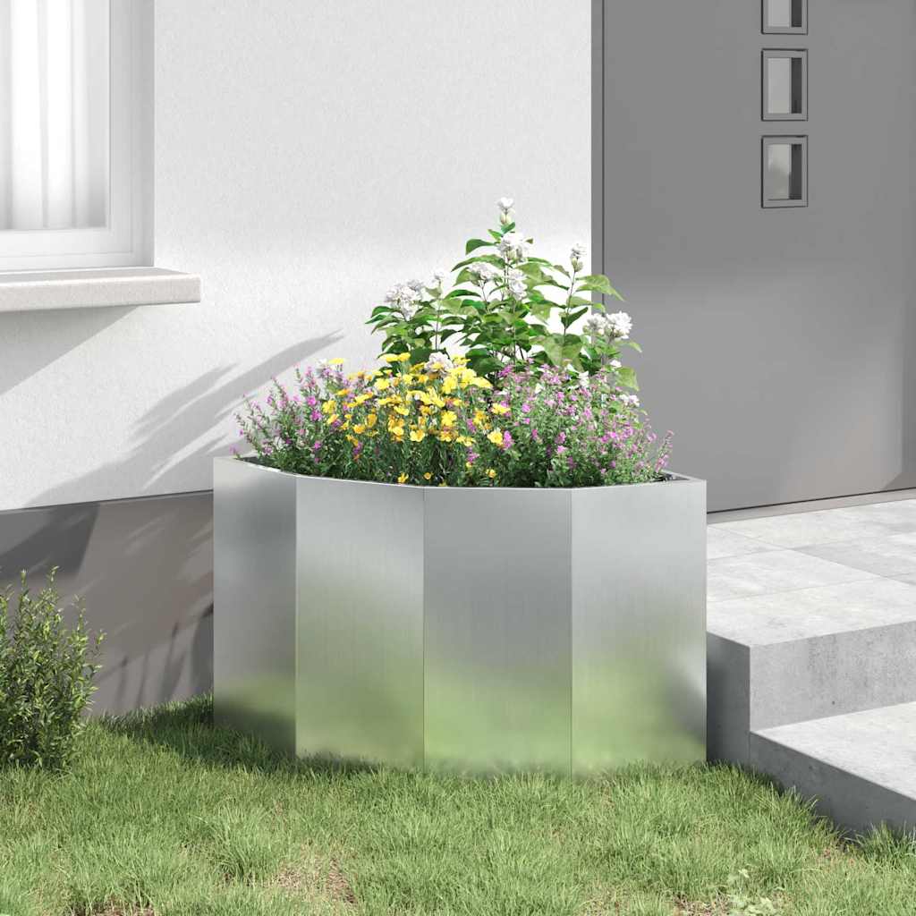 vidaXL Doniczka Różnorożna Srebrny 60 x 60 x 50 cm Stal galwanizowana