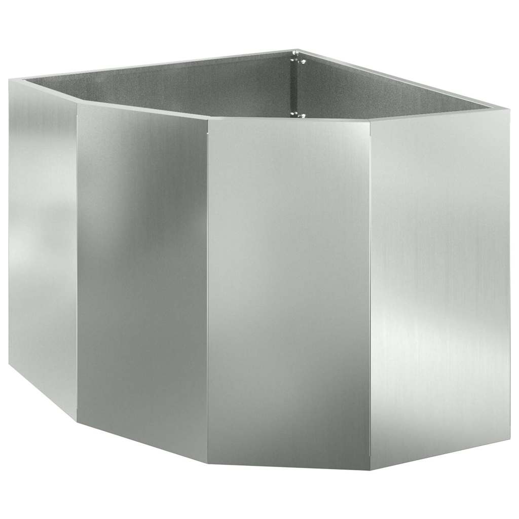 vidaXL Doniczka Różnorożna Srebrny 60 x 60 x 50 cm Stal galwanizowana