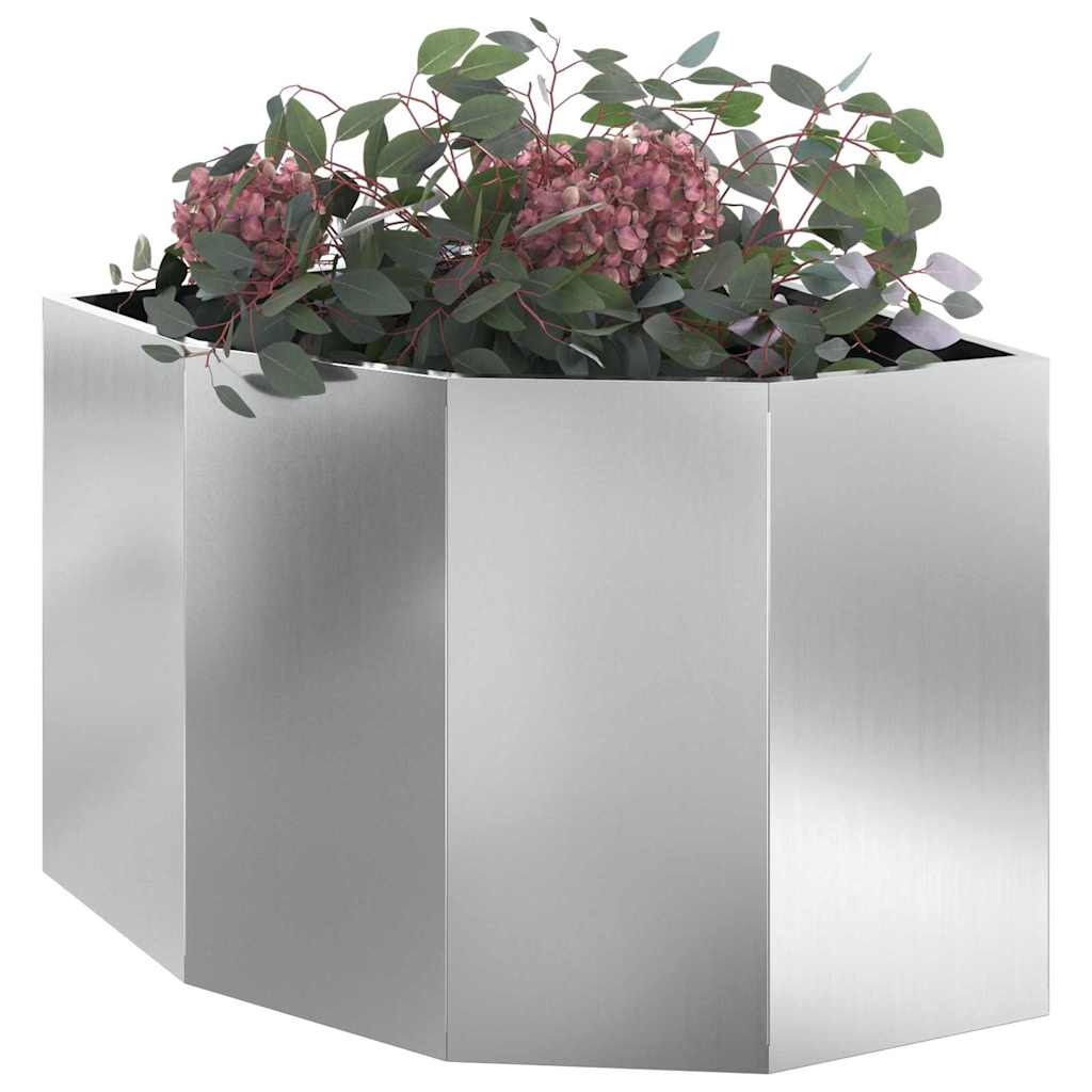 vidaXL Doniczka Różnorożna Srebrny 60 x 60 x 50 cm Stal galwanizowana