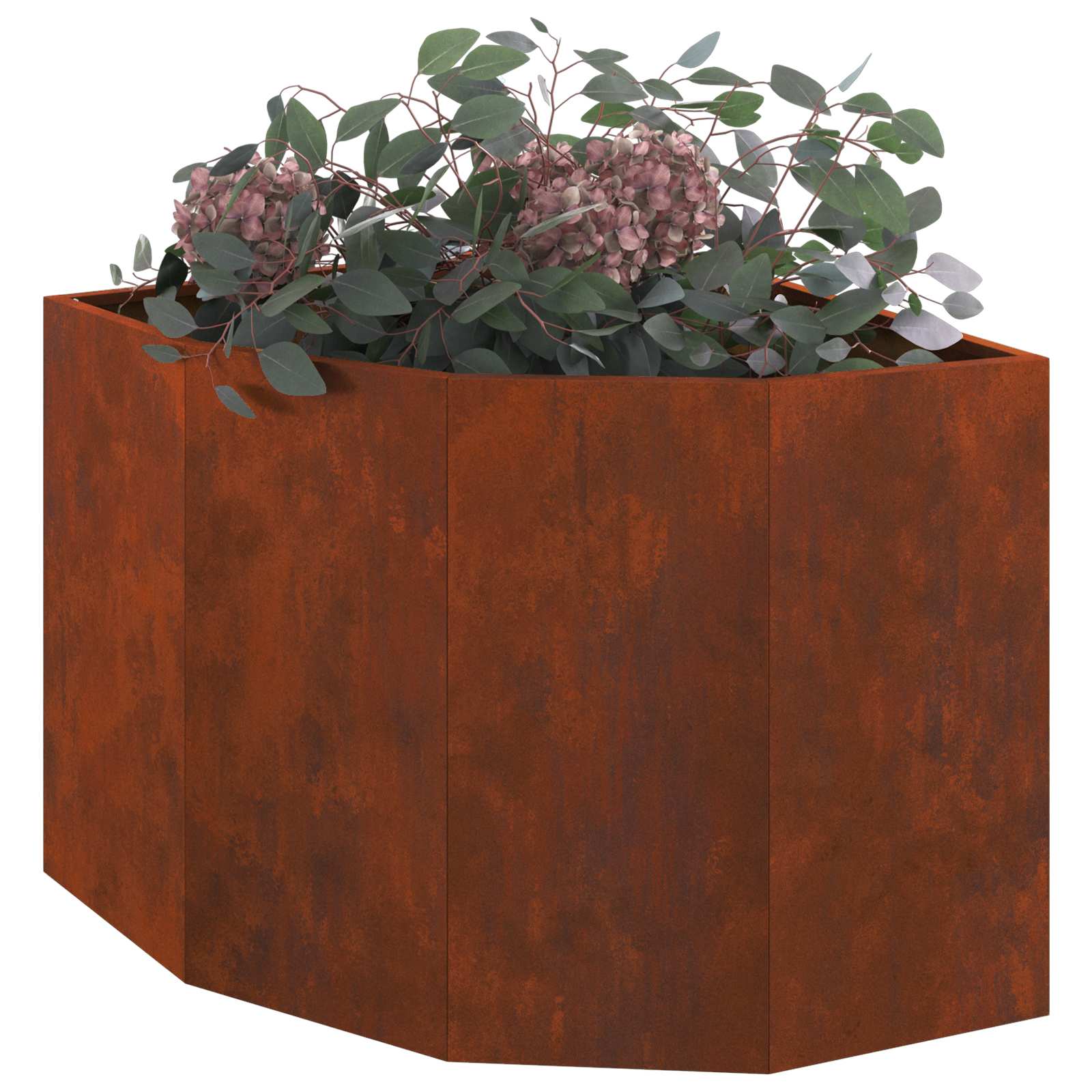 vidaXL Doniczka Różnorożna Rdzawy 60 x 60 x 50 cm Stal kortenowska