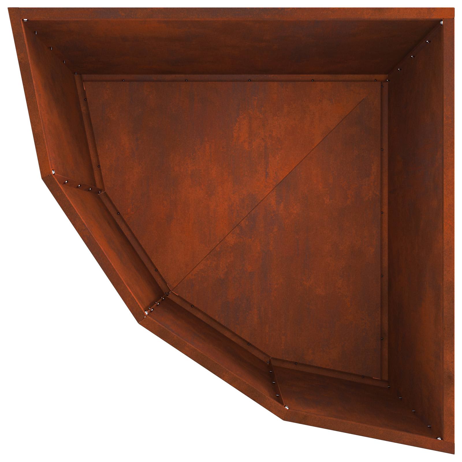 vidaXL Doniczka Różnorożna Rdzawy 60 x 60 x 50 cm Stal kortenowska