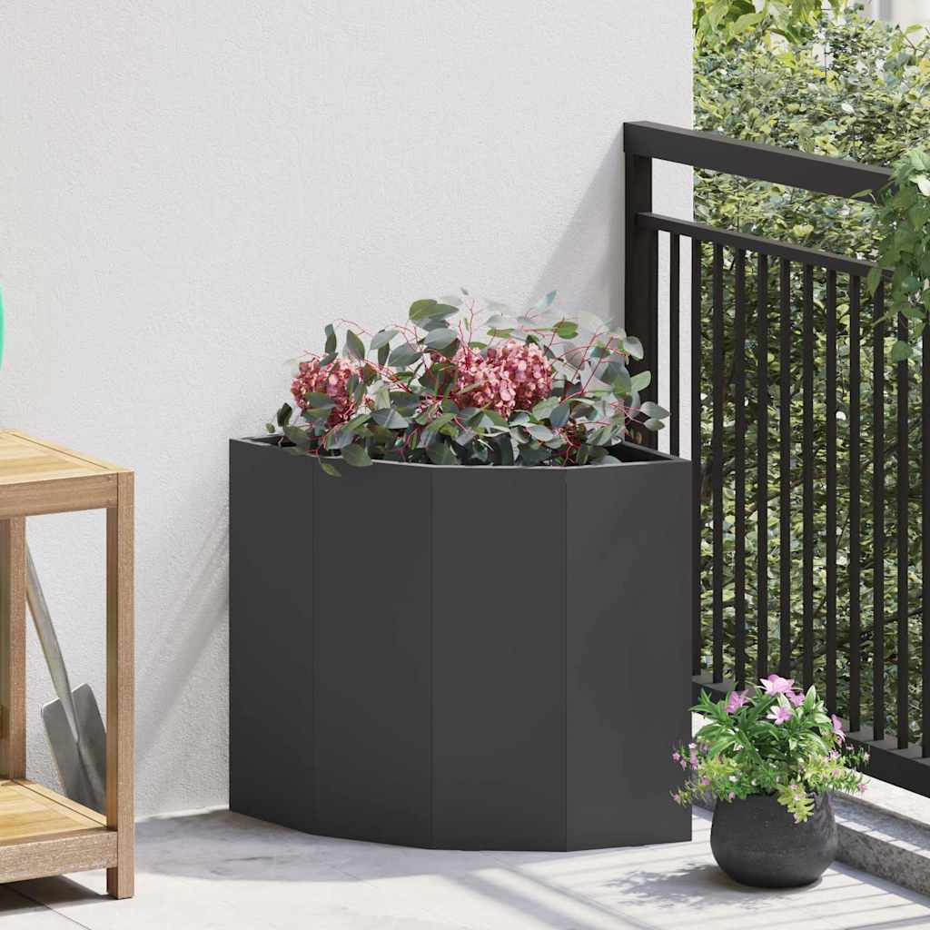 vidaXL Doniczka Różnorożna Czarny 45 x 45 x 50 cm Stal