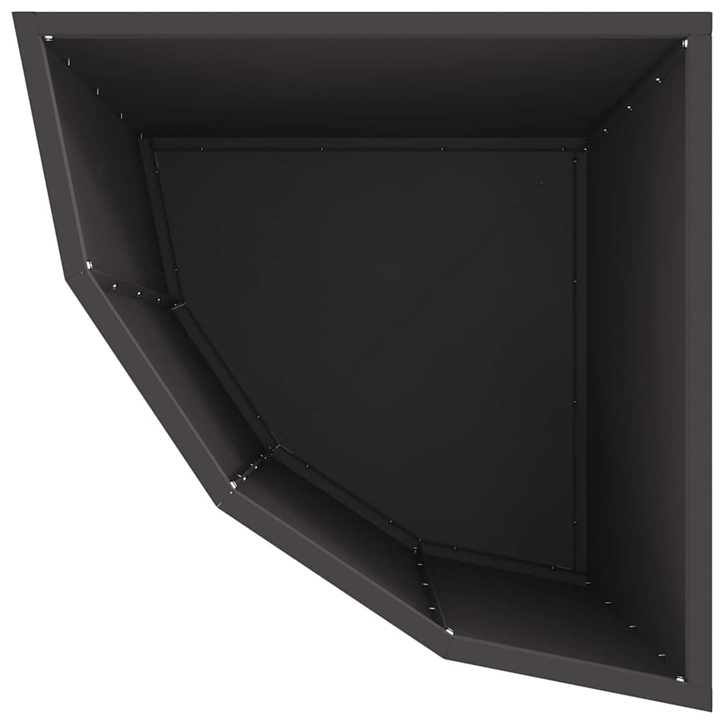 vidaXL Doniczka Różnorożna Czarny 45 x 45 x 50 cm Stal