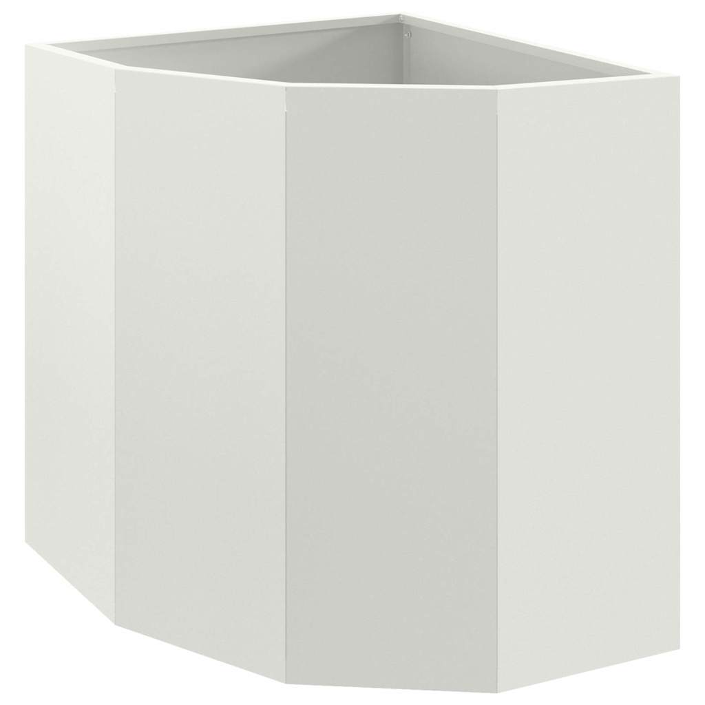 vidaXL Doniczka Różnorożna Biały 45 x 45 x 50 cm Stal