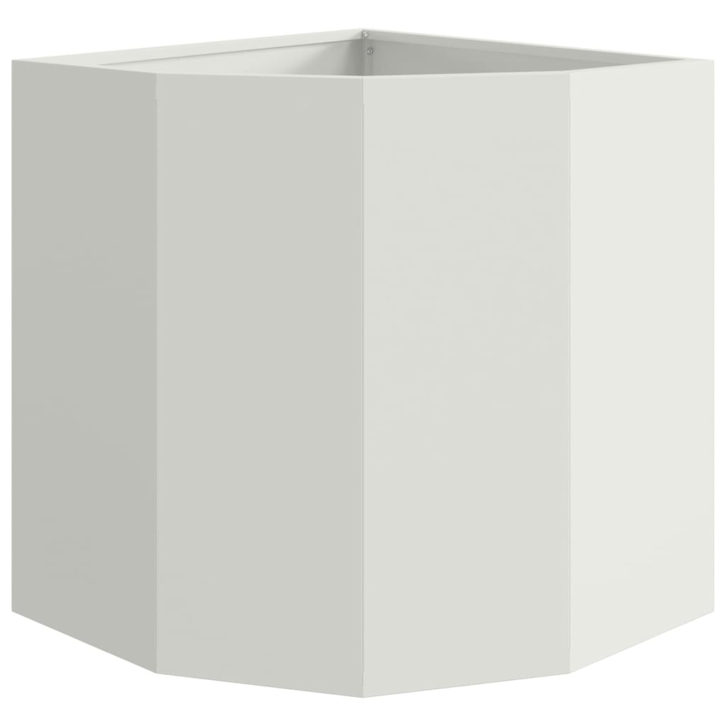 vidaXL Doniczka Różnorożna Biały 45 x 45 x 50 cm Stal