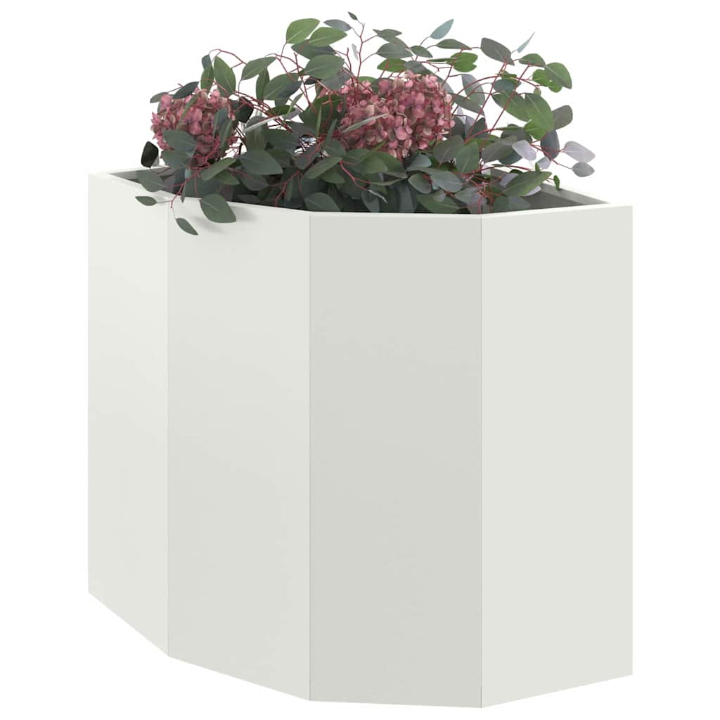 vidaXL Doniczka Różnorożna Biały 45 x 45 x 50 cm Stal