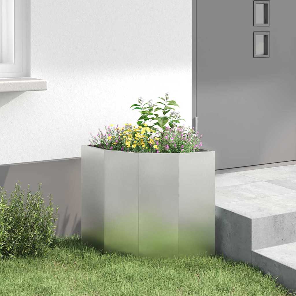 vidaXL Doniczka Różnorożna Srebrny 45 x 45 x 50 cm stal nierdzewna