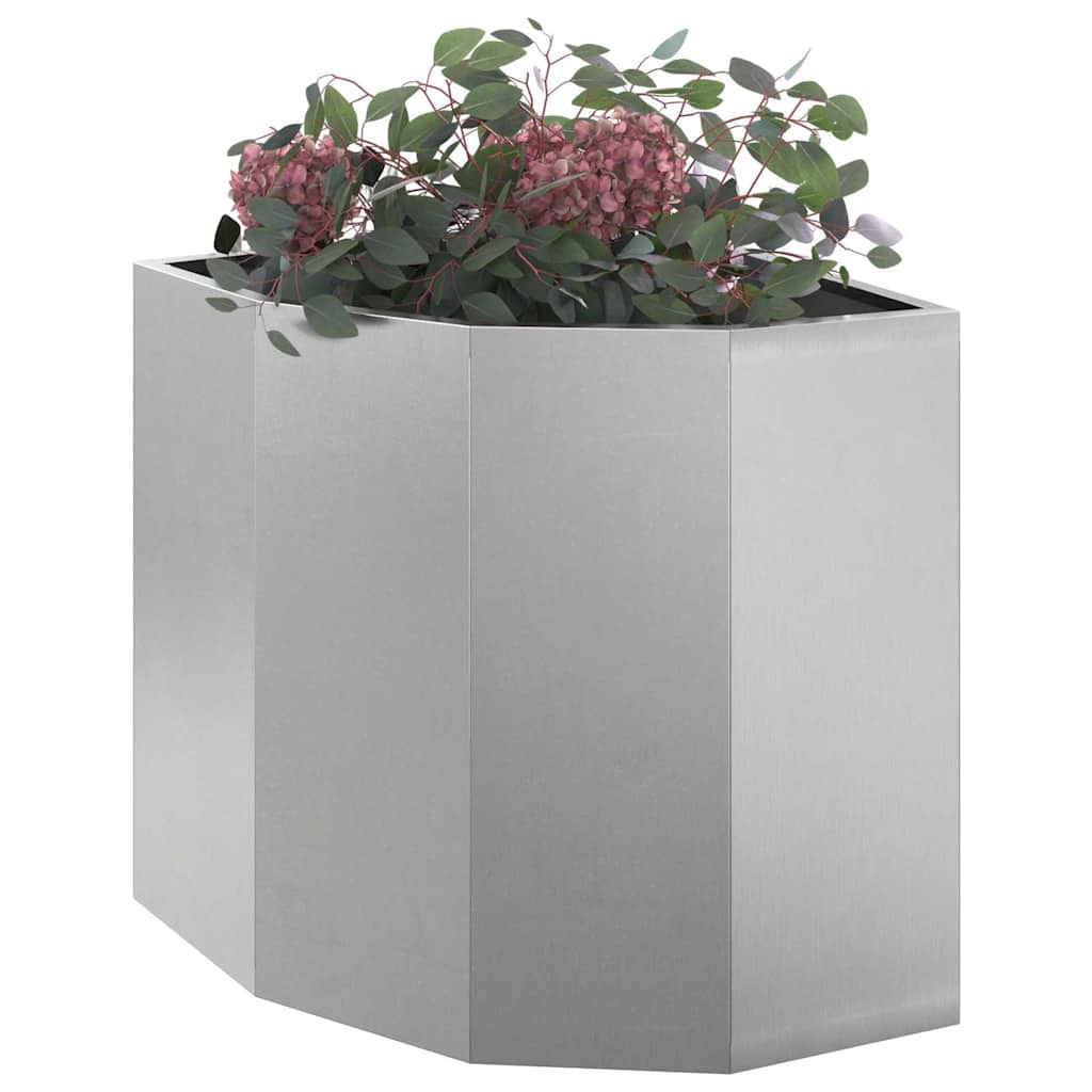 vidaXL Doniczka Różnorożna Srebrny 45 x 45 x 50 cm stal nierdzewna
