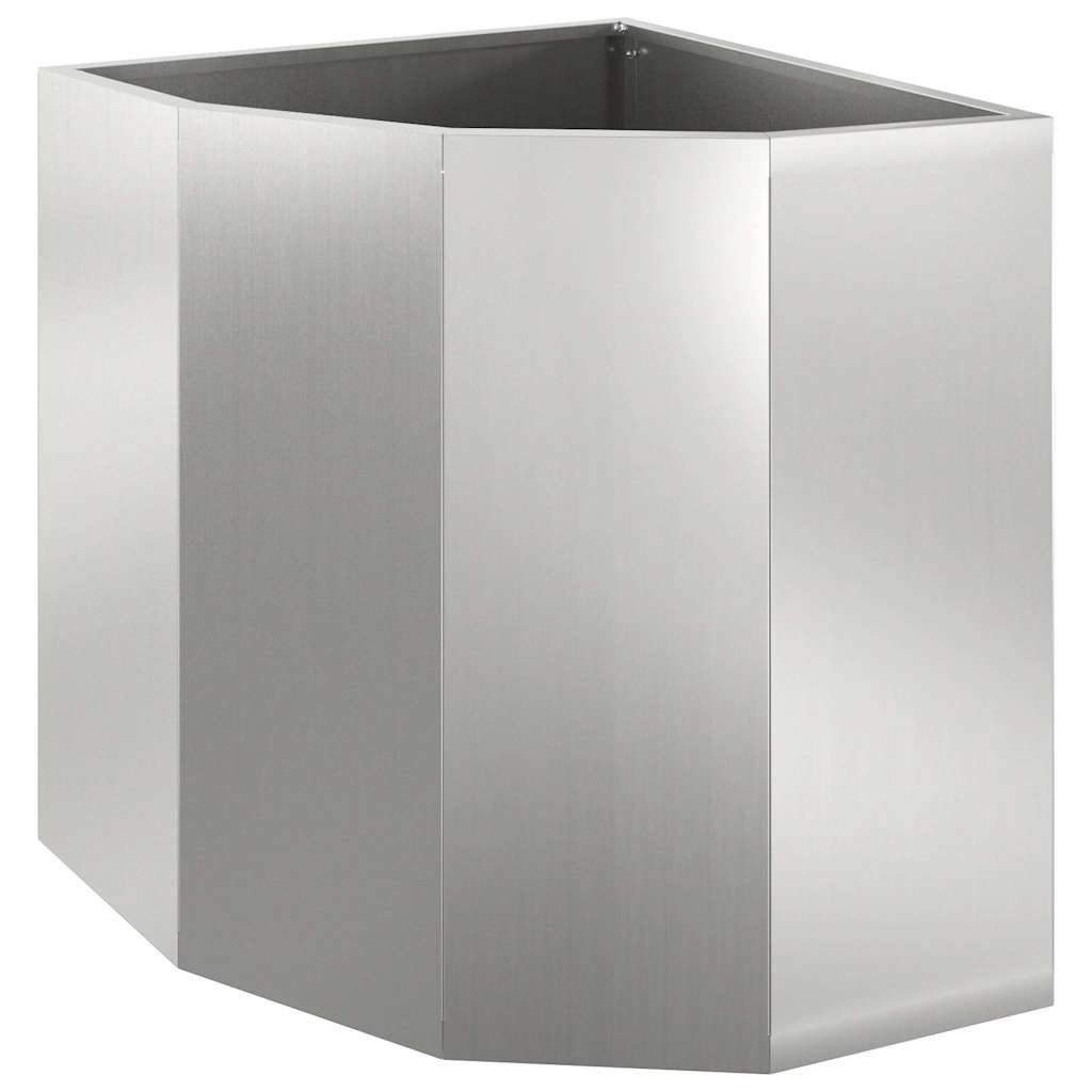 vidaXL Doniczka Różnorożna Srebrny 45 x 45 x 50 cm Stal galwanizowana