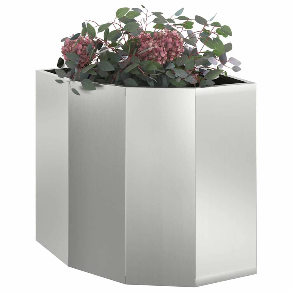 vidaXL Doniczka Różnorożna Srebrny 45 x 45 x 50 cm Stal galwanizowana