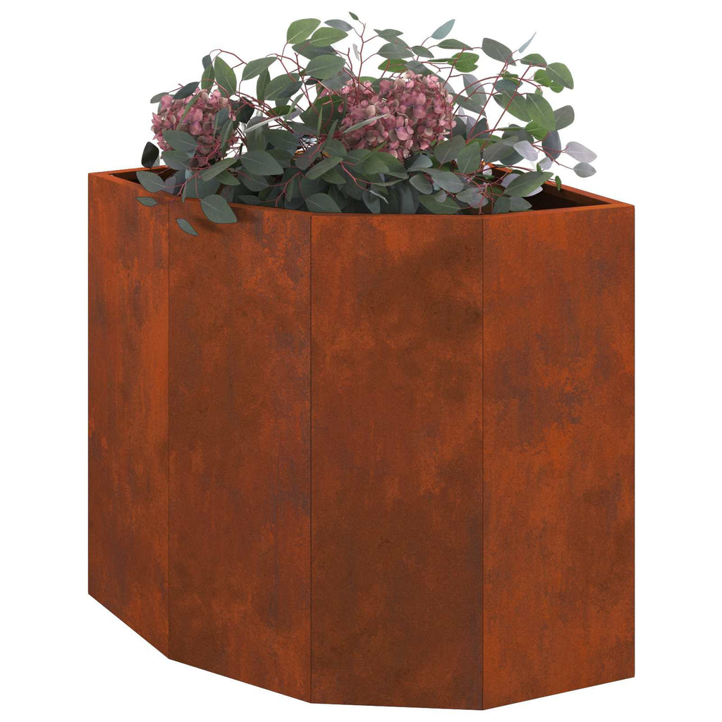 vidaXL Doniczka Różnorożna Rdzawy 45 x 45 x 50 cm Stal kortenowska