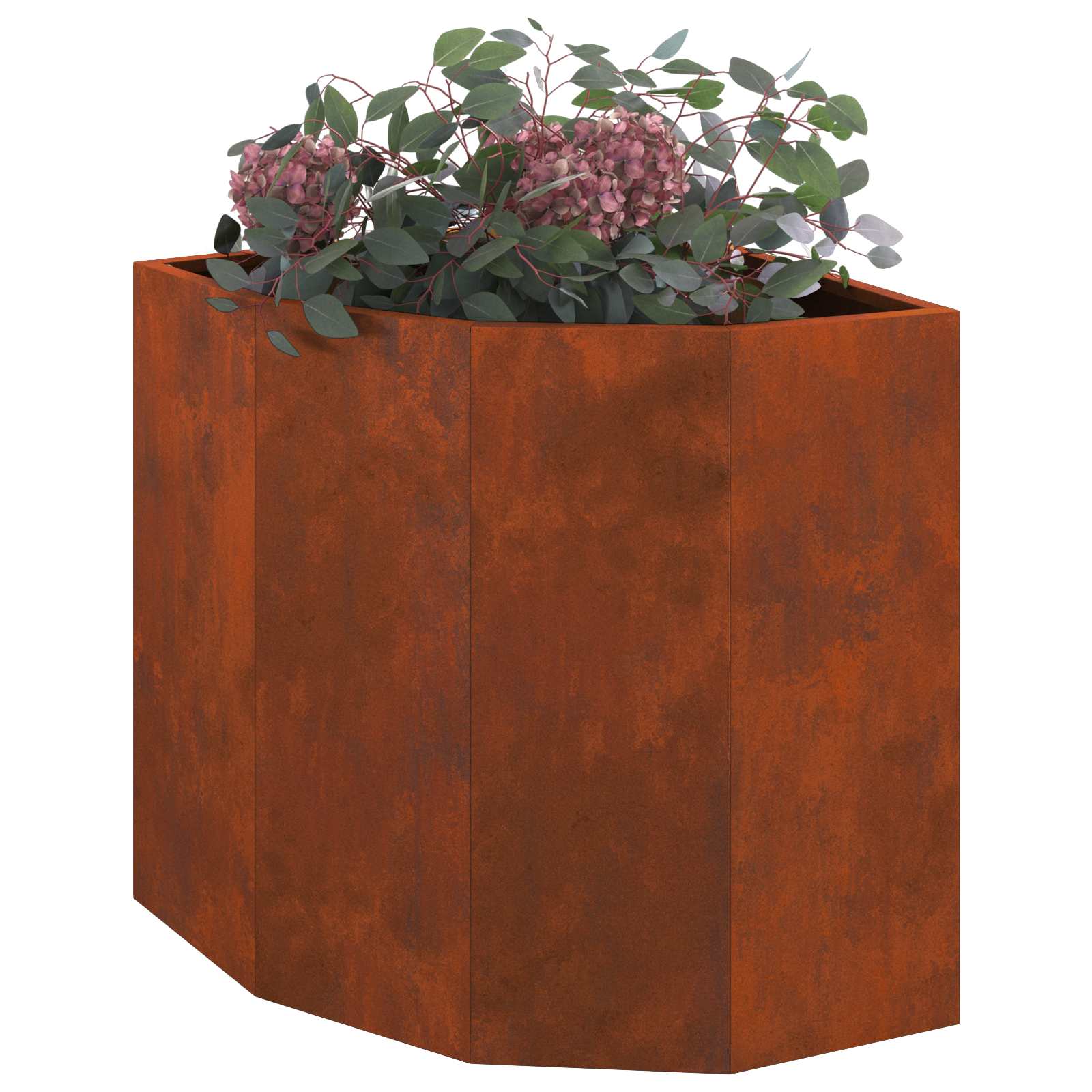 vidaXL Doniczka Różnorożna Rdzawy 45 x 45 x 50 cm Stal kortenowska