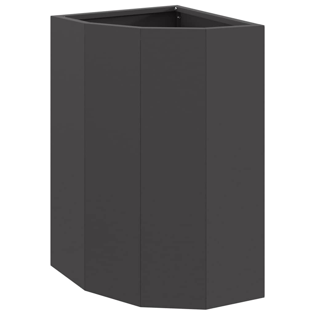 vidaXL Doniczka Różnorożna Czarny 30 x 30 x 50 cm Stal