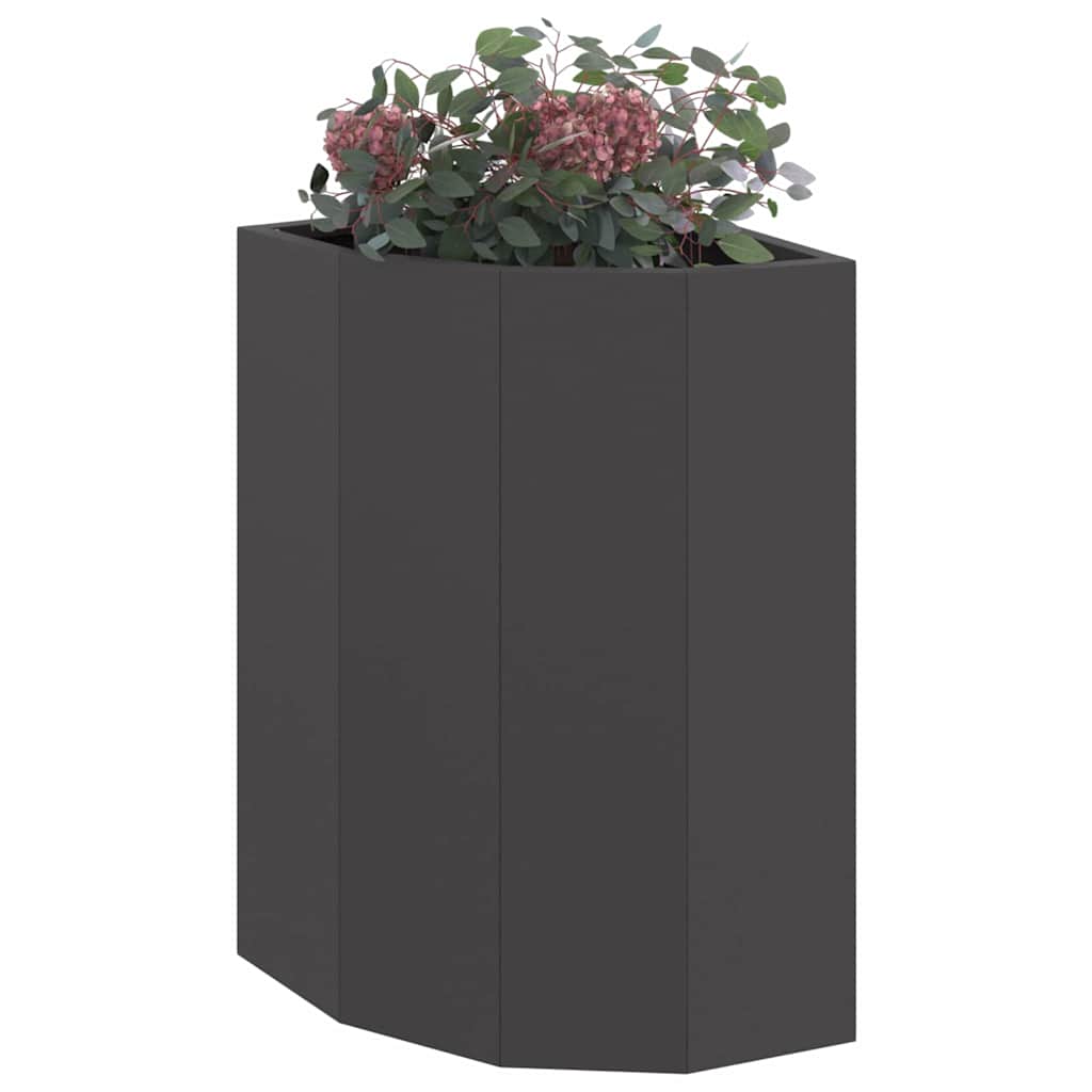 vidaXL Doniczka Różnorożna Czarny 30 x 30 x 50 cm Stal
