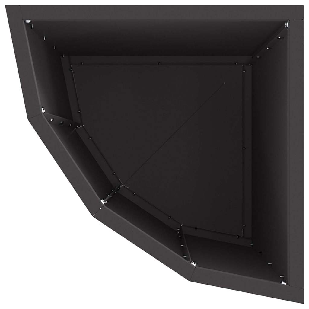 vidaXL Doniczka Różnorożna Czarny 30 x 30 x 50 cm Stal