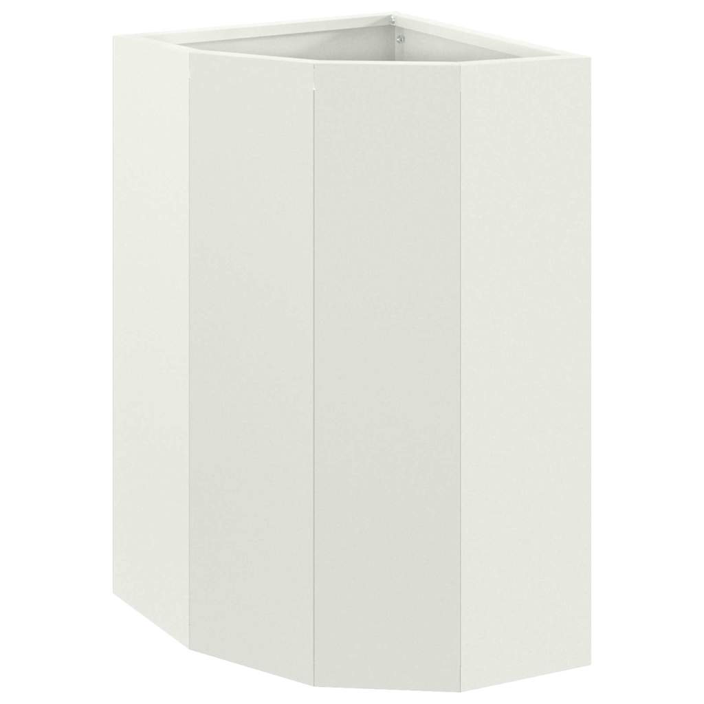 vidaXL Doniczka Różnorożna Biały 30 x 30 x 50 cm Stal